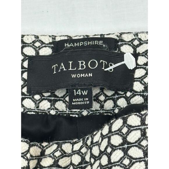Talbots Woman Hampshire Lined Straight Ankle Pants - Black & White geometric - Picture 2 of 6